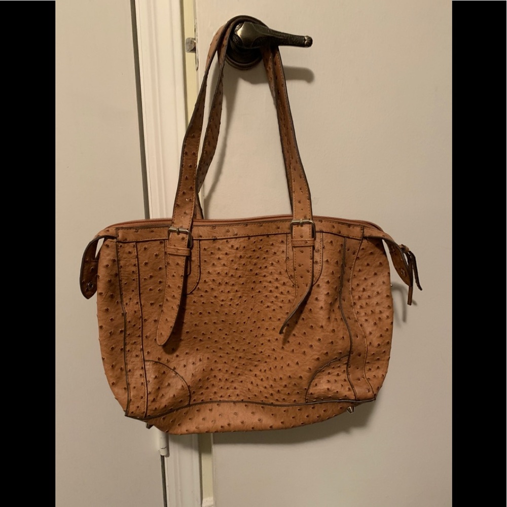 Beige Shoulder Bag With Zipper